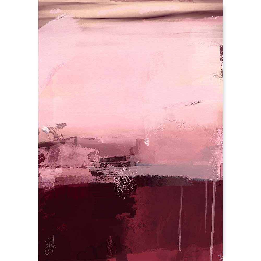 Abstract Art Print, Pink Abstract Print on Canvas, Modern 2024 Art