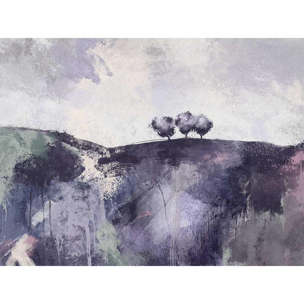 Purple & lavender semi-abstract landscape fine art print - Gather Round I by Jayne Leighton Herd