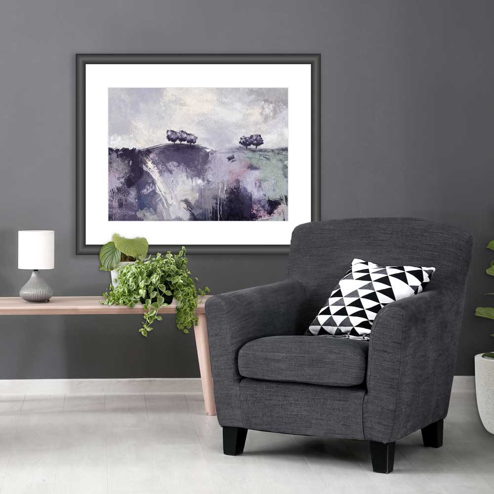 Original semi-abstract landscape painting - Gather Round II by Jayne Leighton Herd. A beautiful, serene artwork perfect for living and work spaces.