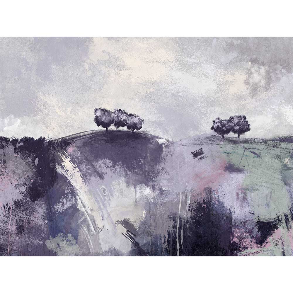 Original semi-abstract landscape painting - Gather Round II by Jayne Leighton Herd.