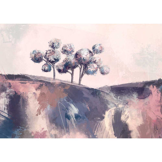 Purple & pink semi-abstract landscape fine art print - Kiss Me Under the Mistletoe by Jayne Leighton Herd.