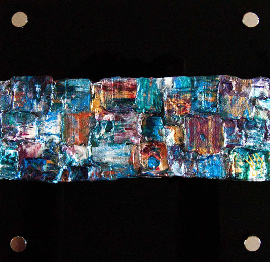 'Interwoven VII' small art on black plexiglass